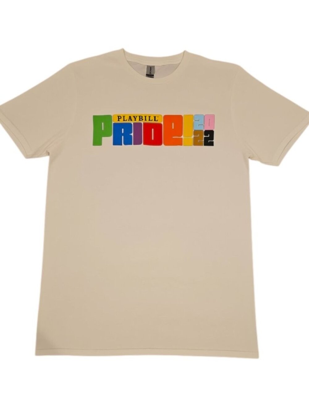 Playbill Pride 2022 Beige T-Shirt Gildan Softstyle Cotton Blend Size M